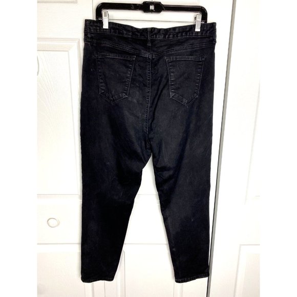 Gloria Vanderbilt Vintage 80's Mid Rise Black Wash Tapered Leg Jeans Size 16 - Picture 4 of 10
